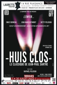 Huis Clos - Avignon Off. Du 7 au 30 juillet 2022 à Avignon. Vaucluse.  20H45